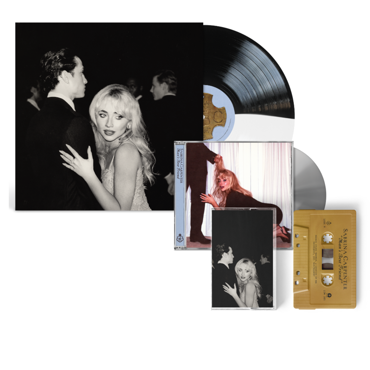 Man's Best Friend Alt Cover LP, Alt Cover Cassette, Standard CD + Signed Art Card Bundle