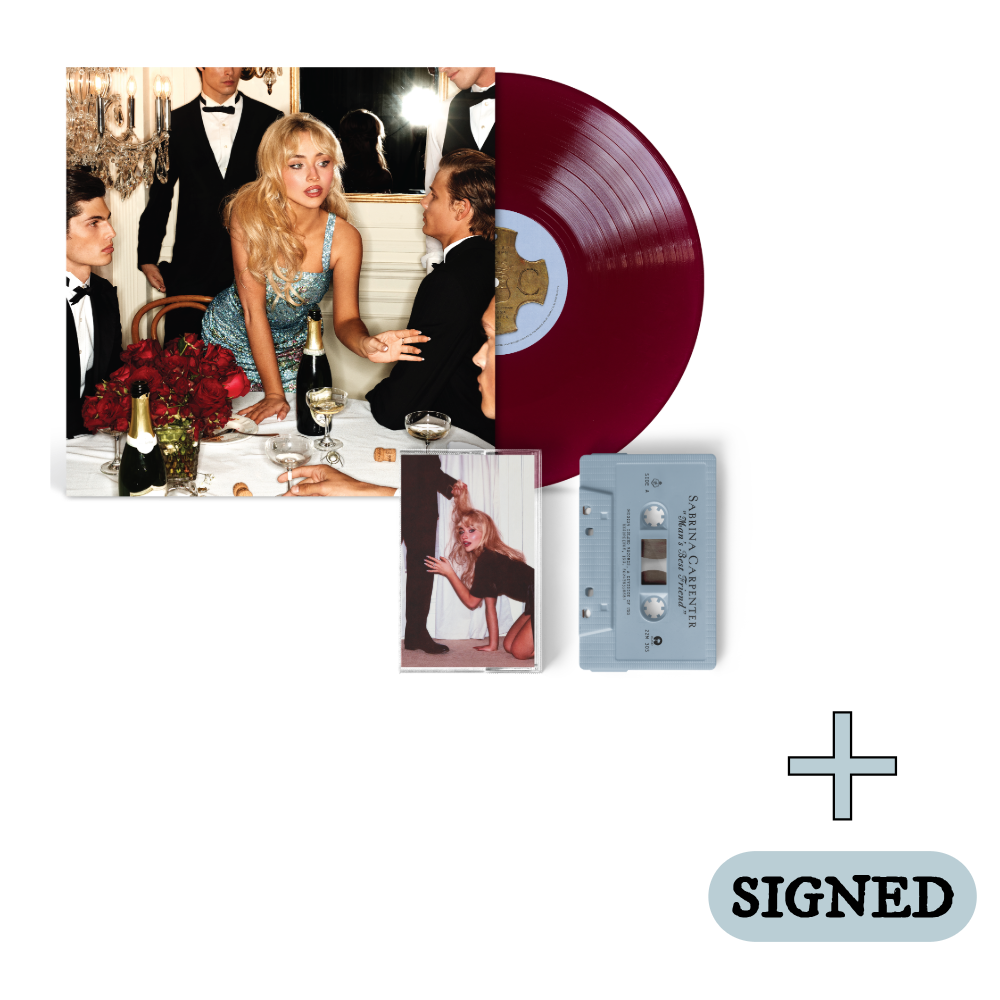 Man's Best Friend D2C Bonus Track LP, Standard Cassette + Signed Art Card Bundle